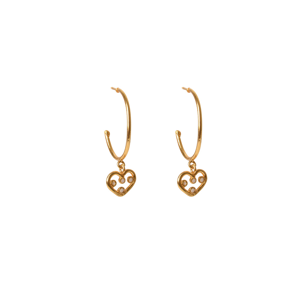 Heart mini hoops