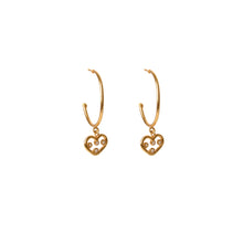 Load image into Gallery viewer, Heart mini hoops