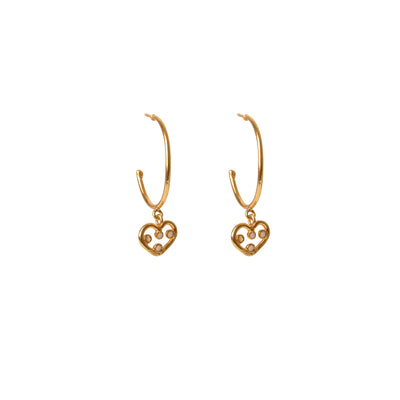 Heart mini hoops