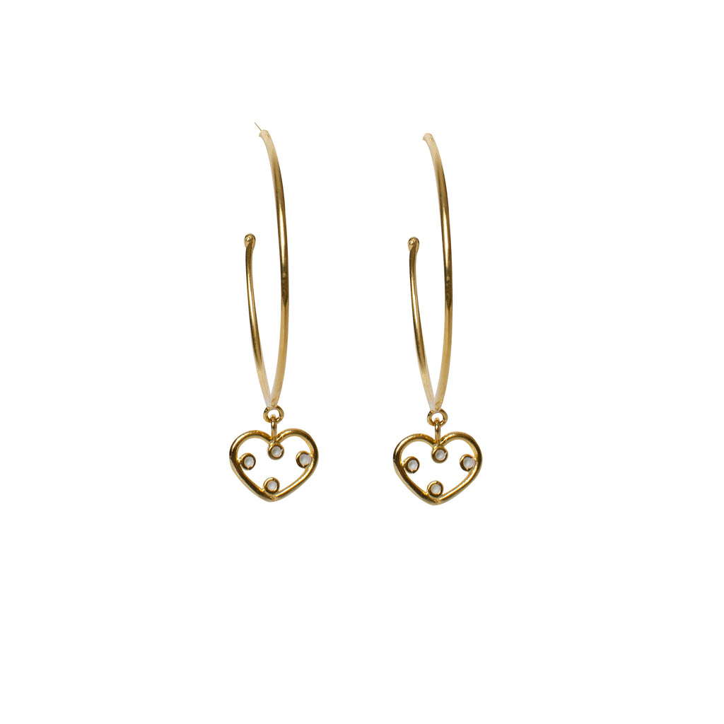 Heart mini hoops