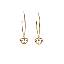 Load image into Gallery viewer, Heart mini hoops